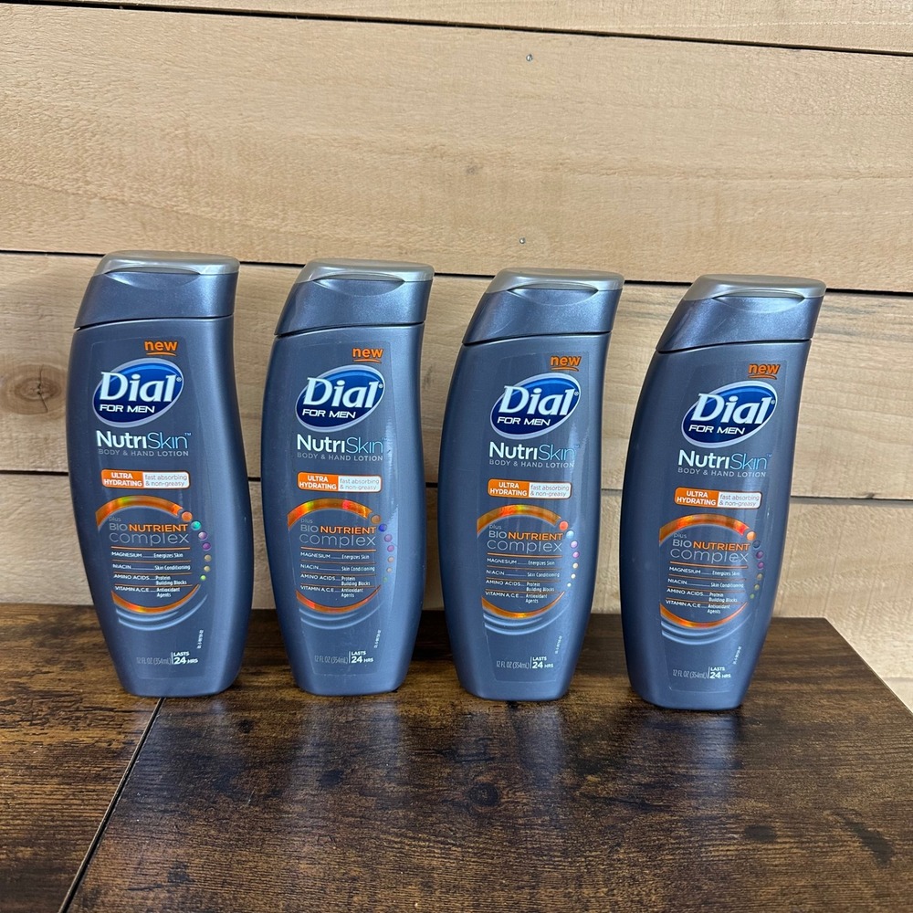 4x Dial For Men NutriSkin Body Hand Lotion Ultra Hydrating 12oz Bio Nutrient